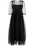 short-sleeved tulle midi dress